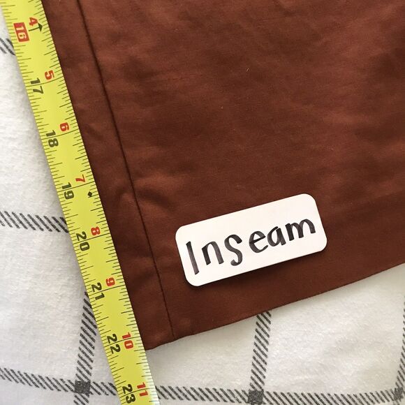 Zara Brown Cropped Cotton Straight Leg Trousers Casual Work Pants - S - Picture 8 of 9